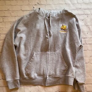Gray Zip-Up Hoodie with Rowan logo